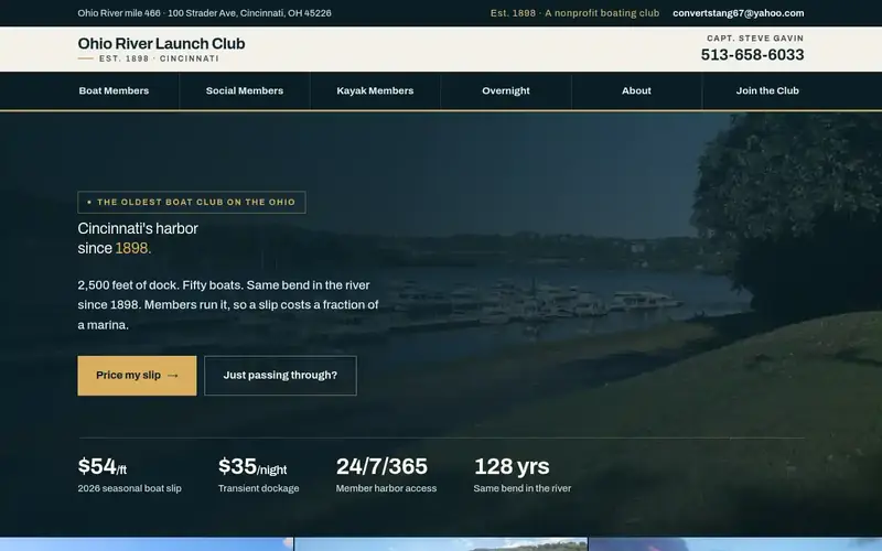 Home page of Ohio River Launch Club